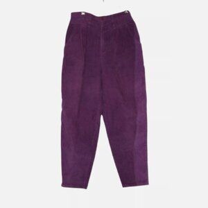 Vintage 80"s Palmettos High Waisted Purple Corduroy Pants Women's Size 16